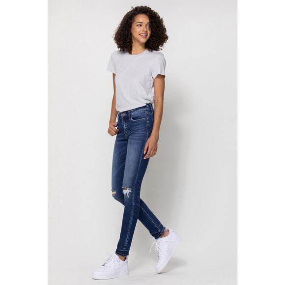 Flying Monkey Mid Rise Ankle Skinny Distressed Hem Jeans - F4419 - Size 24 - Picture 5 of 14